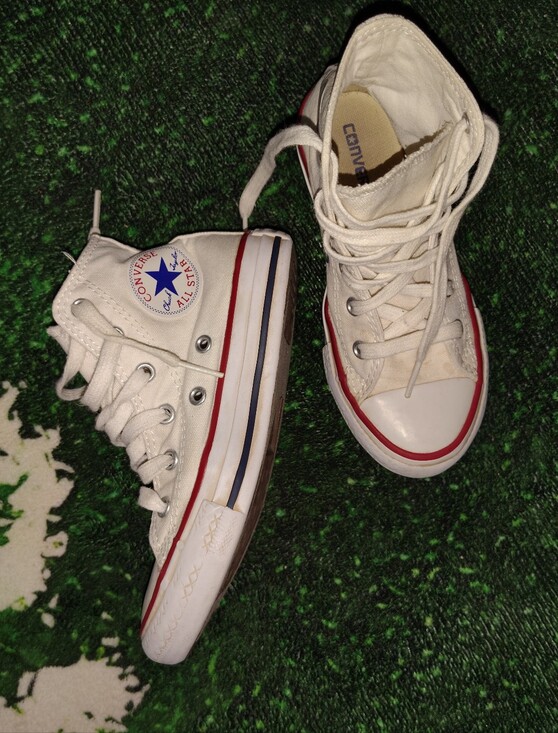 Converse Other - Converse White High-Top Sneakers Kids size 12
